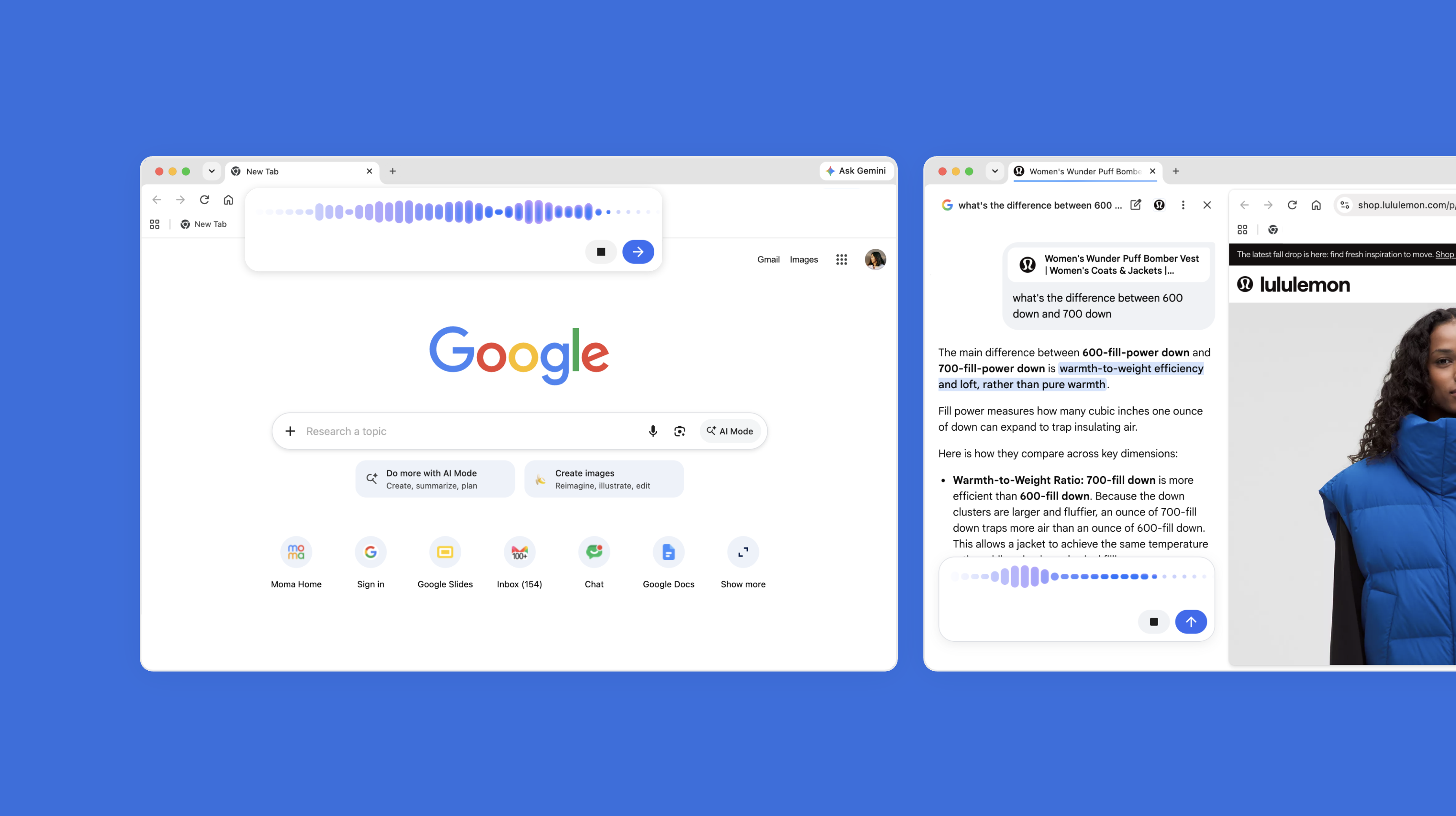 Voice interactions in Chrome and Material